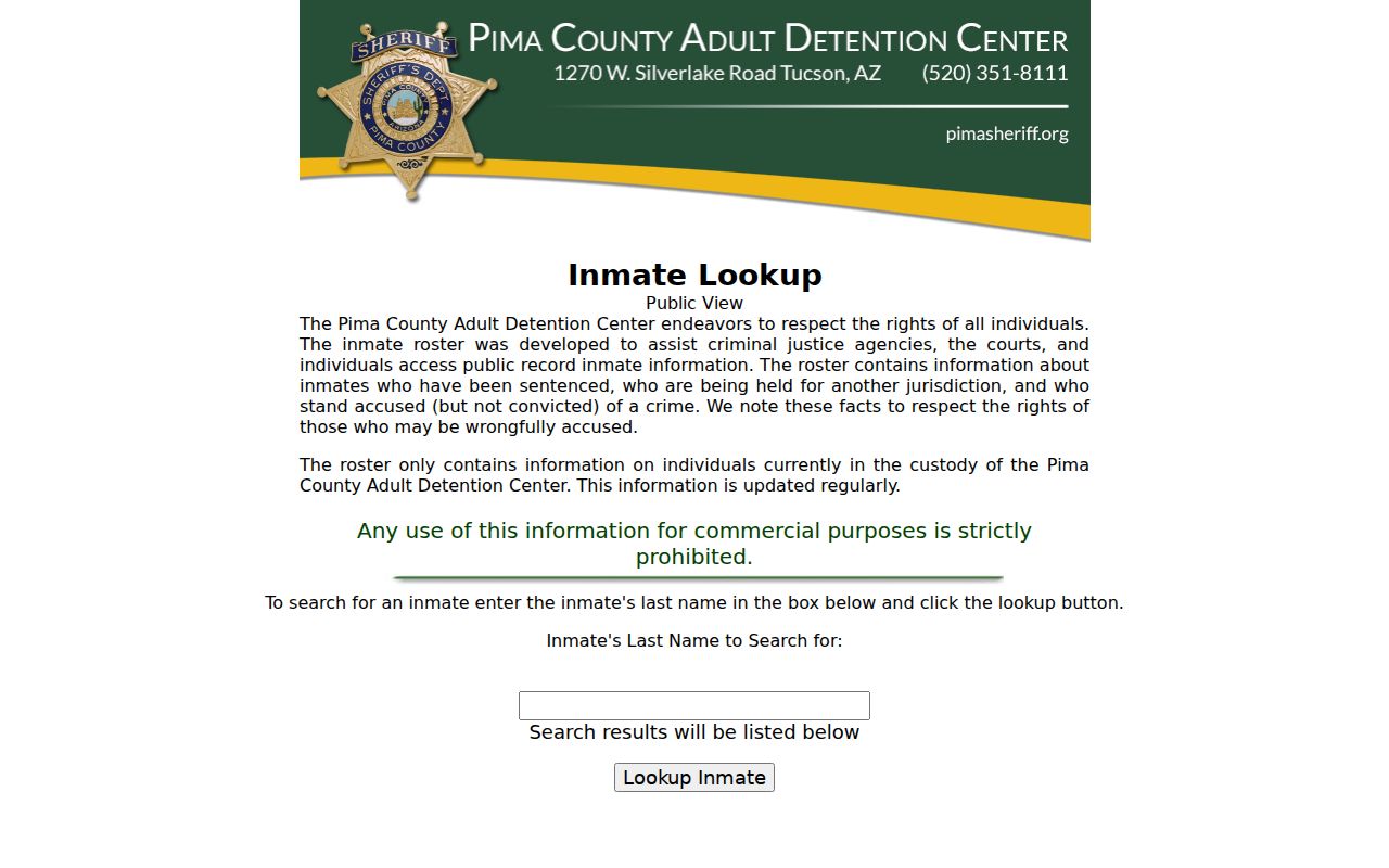 Oro Valley residents directory Pima County custody lookup