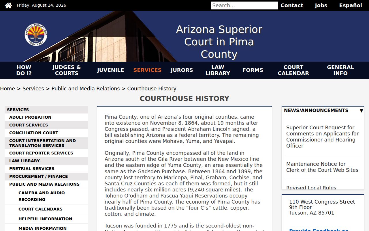 Oro Valley previous residents and Pima County records history