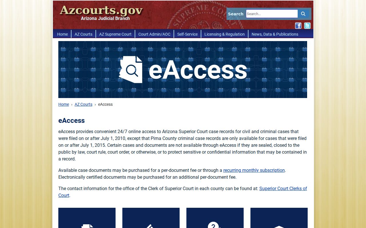 Oro Valley resident lookup using Arizona Superior Court eAccess